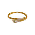 Real Gold Electroplated Zircon Snake Bracelet Fashion Design Bracelet Personality Affordable Luxury Creative Style Bracelet. 
