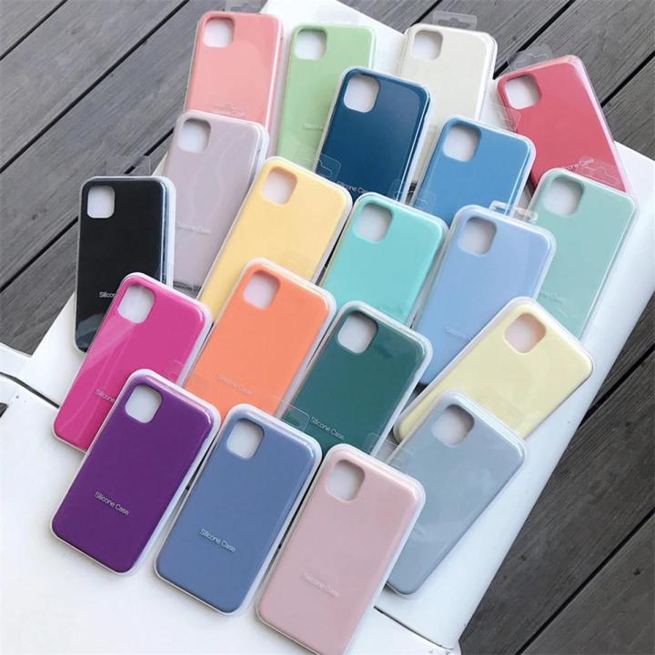 Luxury Original Official A+ Silicone Case For Apple iPhone 11 12 13 14 Pro Max Official Case For iPhone 13 12 Mini X XS XR 7 8 SE 2020 Cover