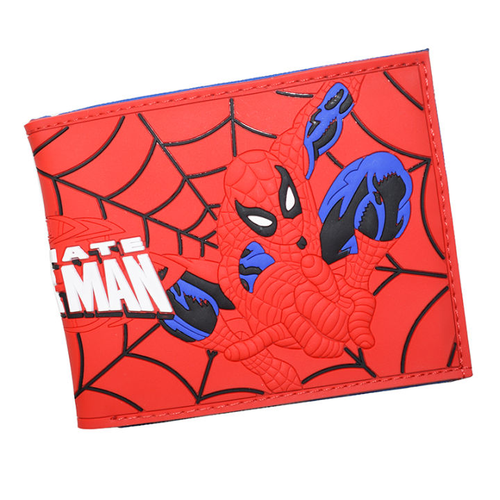 Comics Marvel Spider Man Cartoon Wallet With Coin Pocket ID Card Holder 3D Touch PVC Short Purse for Young