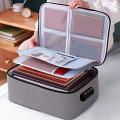File Pocket Holder,Oxford Document Storage Bag with Code Lock (Gray). 