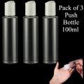 Hair Oil Empty Bottle100ml Transparent Empty Plastic Bottles Press Push Bottle, Lotion Bottle, Shampoo Bottle, Handwash Bottle / Empty Plastic Bottles Push Flip Top Bottle. 