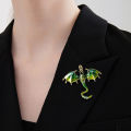 2025 MJSTYLEO Retro oil dripping cartoon flying dragon style brooch men's personalized suit coat accessories pin jewelry. 