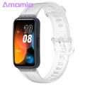 Tpu Watch Strap Huawei Band 8 Soft Tpu Watch Strap Adjustable Length Multi Holes Durable Waterproof Replacement Bracelet Wristband Non-allergic Watch Strap. 