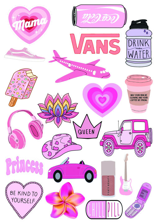 22 PCS - Stickers for Girls - Aesthetic Art Stickers for mobile back, Laptop, dairy and for decorating your stuff and making them look more attractive