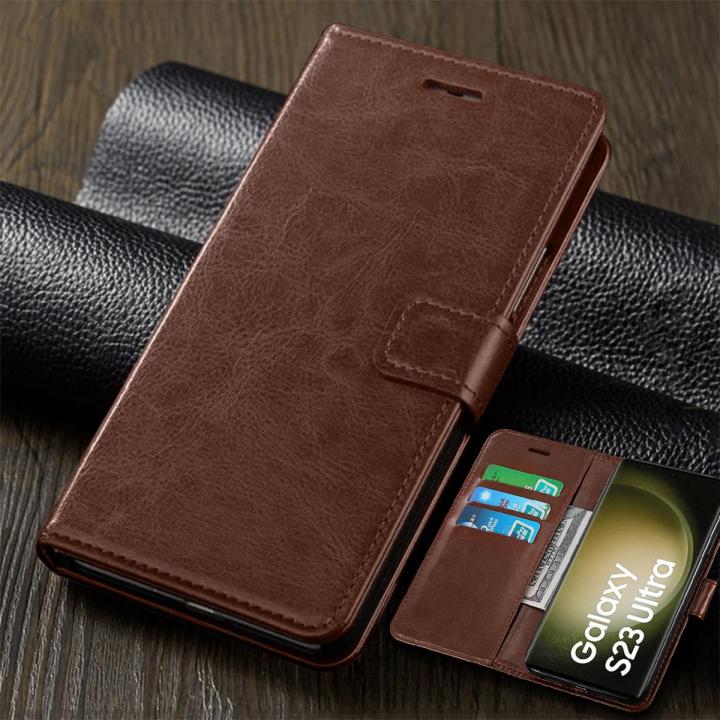 For Samsung Galaxy S23 Ultra Leather Wallet Flip Flap Magnetic Back Cover For Samsung Galaxy S23Ultra All-round Shock Protection Case