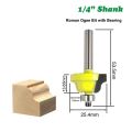 3Pcs Router bit set  1/4 Inch Shank Forming Roundover Beading Router Bit Set Includes Beading Bit, Double Roman Ogee Bit, Roman Ogee Bit with Bearing for Table, Drawer or Cabinet Edges - 1/2" Radius. 