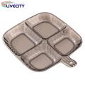 Divided Plate for Healthy Eating Easy-to-clean Divided Plate with Four Compartments Reusable Food Plate for Home Kitchen Sauce Dish Included Ideal for Southeast Asian Buyers Safe Material Food Tray. 