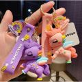 1 PC cute Unicorn keychain with strap silicon material high quality beautiful keychain for kids, girls, bags. 