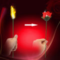 Professional Magician Bar Illusion Props Torch To Rose Flower Fire Magic Trick Flame Appearing Flower. 