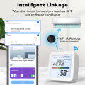 ROVF Wifi Temperature Humidity Sensor Indoor Hygrometer Thermometer Detector with Backlight Smart Life Remote Control Support Tuya Alexa Google Home. 