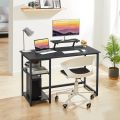 Desk with Reversible Storage Shelves,Gaming Desk for Small Spaces Home Office Writing Desk Study Table. 
