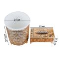 Flowers Borders Design Decor Fancy Dustbin And Tissue Box Holder Set. 