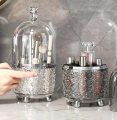 Luxury 360 Degree Rotating Makeup Brush Holders, with lid clear makeup brush organizer holder caddy,Rotating Dustproof Make Up Brushes Container with Clear Acrylic Cover,for Lipsticks, Bathroom Vanity, Dresser. 