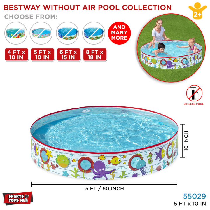 Bestway Fill N Fun Without Air Swimming Pool, Kids Water Games, Swim