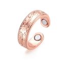 Jiayi AliExpress cross-border light luxury fashion red copper plum blossom four magnet magnetic therapy ring couple ring spot. 