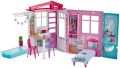 Barbi Dollhouse Portable 1-Story Playset With Pool. 