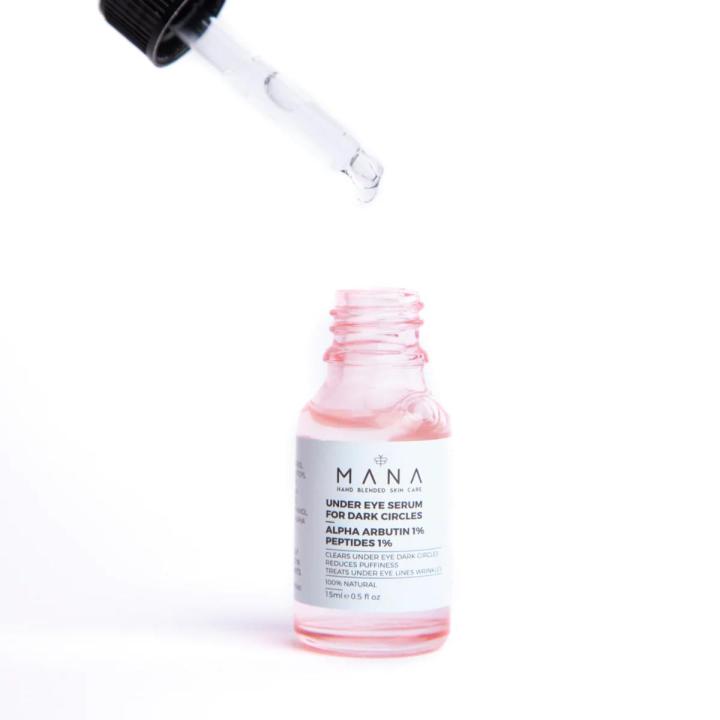 Mana Beauty and Spirit Under Eye Serum Alpha Arbutin 1% Peptides 1% (15ml)