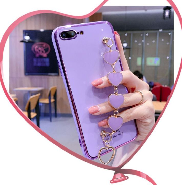 Maitus%20for%20iPhone%208%20Plus/iPhone%207%20Plus%20Back%20Cover%20with%20Bracelet%20Chain%20Love%20Heart%20Lanyard%20Fashion%206D%20Plating%20Shiny%20Girls%20Cases%20Soft%20Silicone%20Mobile%20Phone%20Protective%20Case%20-%20Image%205
