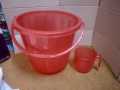20 Liters Bucket with Mug 2 Pcs Bath Set Transparent Pure Plastic (Multicolour). 