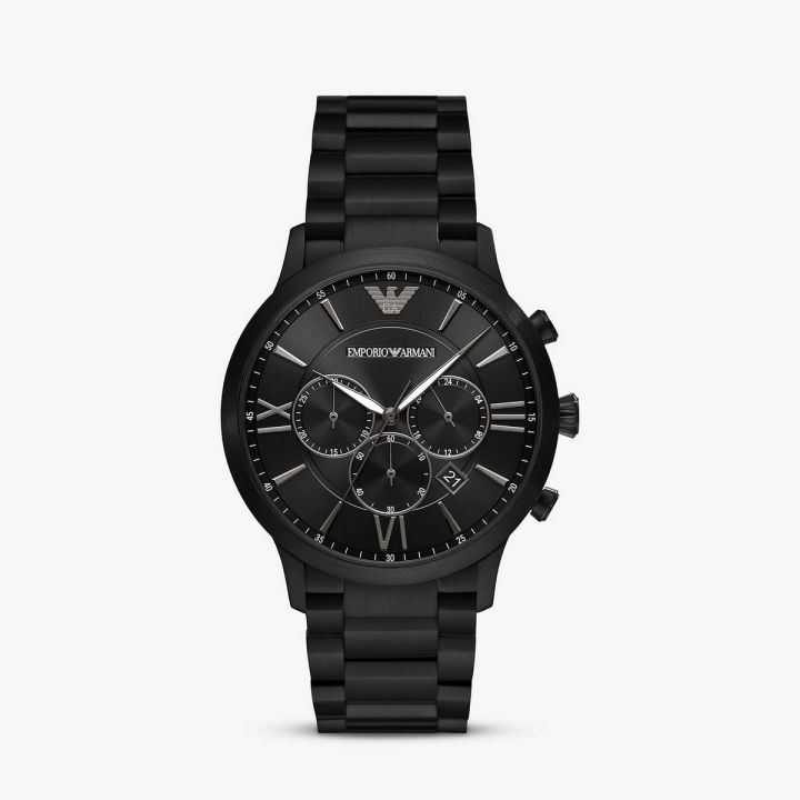 Emporio Armani Wrist Watch For Men Quartz Stainless Steel Black Dial 43mm Watch AR11349