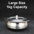 Steel Handi | 1kg capacity | 8 Inch | Hammered Design | Stainless Steel handi. 