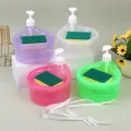 Liquid Soap Dispenser Set Sink Organizer Pump soap dispenser Foaming Chrome Plastic Elegant Hand Pump Dispenser with Sponge Caddy Organizer Holder for Kitchen Sink Tidy Scrubber Holder Dishwashing Container Kitchen Bathroom Washing Accessories. 