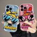 TA for iPhone 11 12 13 14 15 Pro Max Mini Plus Back Cover With Free Holder Powerpuff Girls Texture Phone Case Wavy Edge Soft Silicone Cover. 