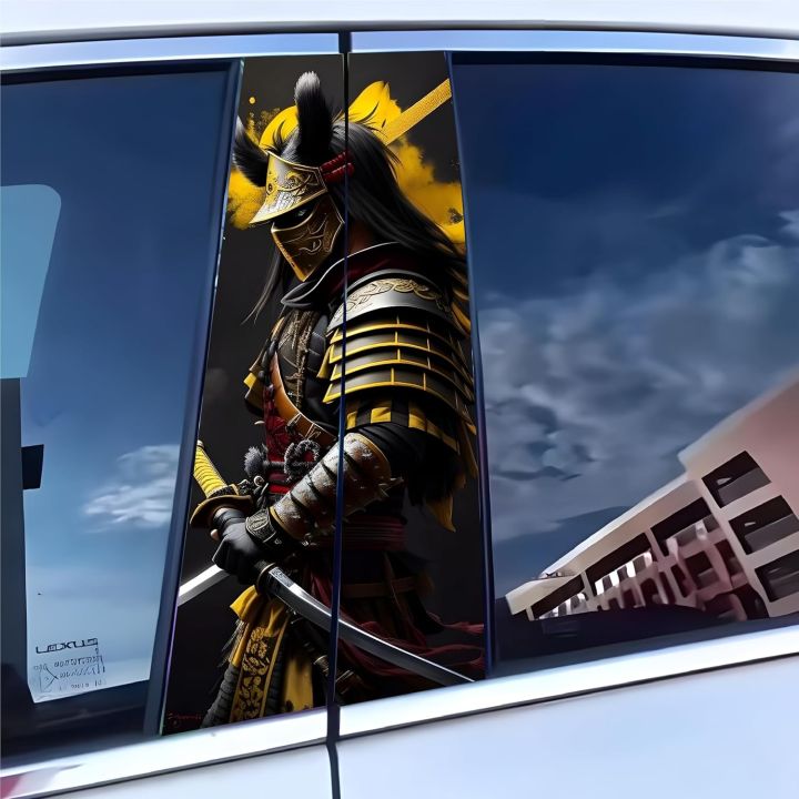 Samuri Pc Sticker 2 Pc Samurai Car Pillar Stickers for Door Pillar Multicolor Stylish Car ...