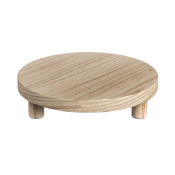 DESCENTE Wooden Round Pedestal Handcrafted Wooden Plant Stand for Indoor Outdoor Home Decor Stylish Flower Pot Holder with Wood Legs Buyers' Favorite Wooden Plant Pot Stand