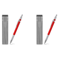 2X Welders Pencil with 24PCS Silver Streak Refills, Metal Marker Mechanical Welding Pencil Pipefitters, Fabrication, Red. 