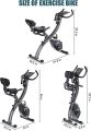 Folding Exercise Bikes  3-in-1 X-Bike Indoor Portable Exercise Bikes, Sturdy Foldable Stationary Bike with Automatic Springback Arm Resistance Band and Backrest, 10-Level Resistance for Men, Women and Seniors. 