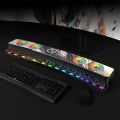 SOAIY SH39 RGB Color Bass Sound TF Card USB Flash Drive Auxiliary Microphone Input Home Wireless Bluetooth 5.0 PC Gaming Speaker. 