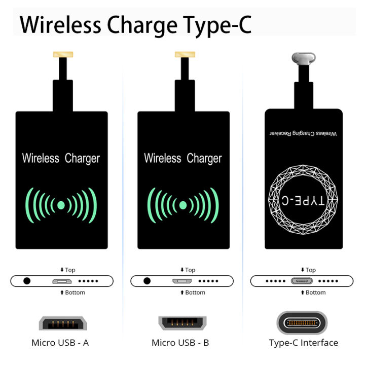 For Mobile Phone new Wireless Charge Receiver Universal Type-C Android Micro USB Qi Wireless Charger Charging Pad Module