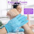 Shower Bath Glove Exfoliating Bath Hand Glove Scrubber Sponge For Bathing And Scrubbing Gloves For Body Bathroom Accessories Dead Skin Remover 100% Nylon (Polyster) | bath gloves for women, kids and men | Loofah Washing Soft Foot Showering Scrubs & Bubble. 
