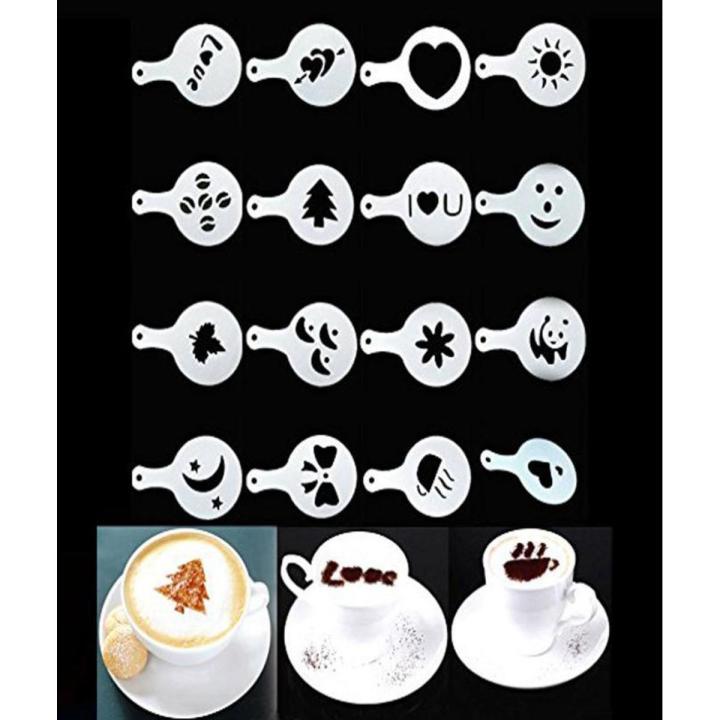 16 Pcs - Creative Nice Coffee Barista Stencils Template