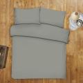 Beddy's Studio - Pure & Soft Cotton Plain Grey Solid Color Bed Sheet Set With Pillow Cases Single & King Size Bed Sheets. 