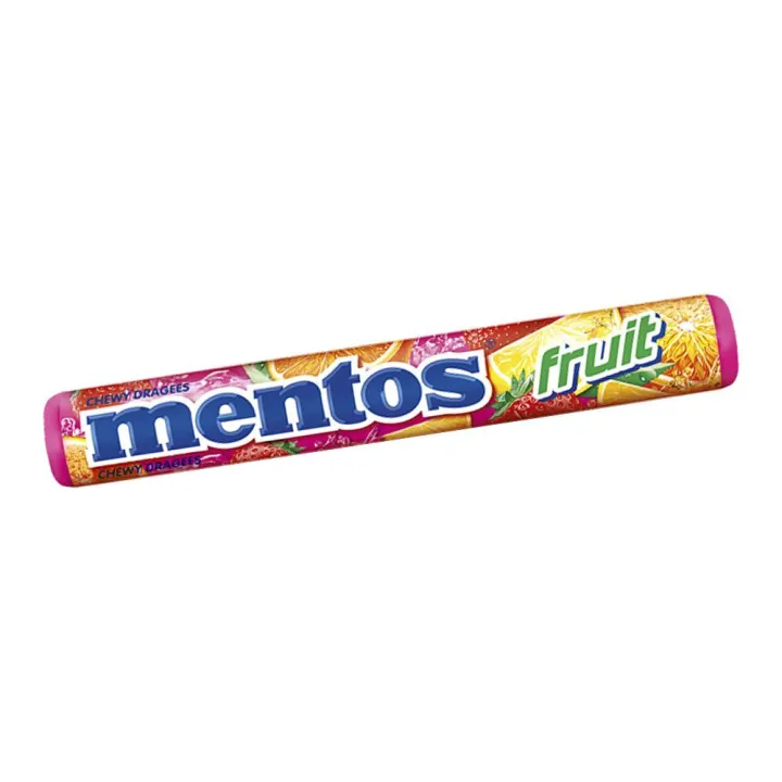 Indonesian Imported Chewy Dragees Mentos Fruit Roll – Pack of 24 Rolls ...