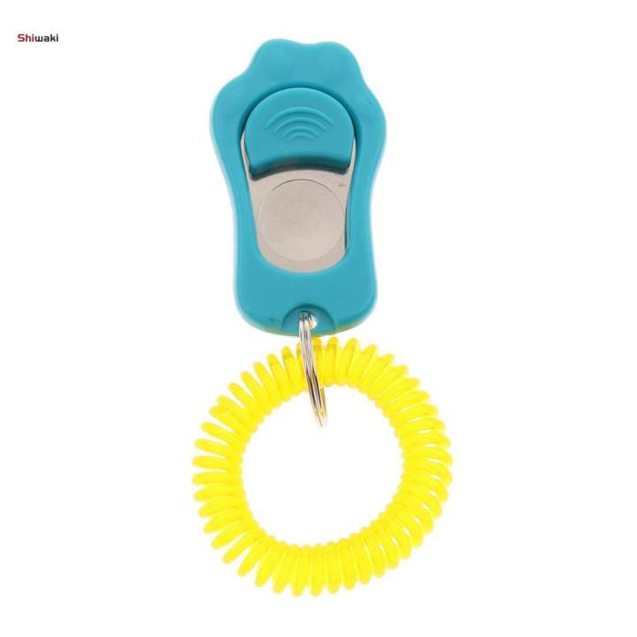 2Pcs Big Button Dog Cat Training Clicker, Clickers with Wrist Bands Blue
