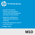 HP M10 Wired Mouse, Basic, Ergonomic, Minimalist and Affordable, Wired Mouse Comfortable, Ergo Track, USB Wired Optical Mouse for PC, Laptop, Minecraft, Mobile Pubg, Free Fire | High Quality. 