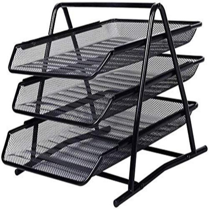 Heavy Duty Metal 3 Tier story Desktop Document Letter Tray / Office 3 Tier Heavy Duty Metal Desktop Letter Tray / File Organizer Sorter Desk Document Organizer /  Shelf Tray Magazine Holder Paper