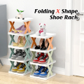 5-Layer Multi-Functional Rack Versatile Stackable Organizer for Shoes, Kitchen rack, Bedroom corner racks, Lounge portable shelves- X Rack, Space-Saving Plastic Cabinet, Easy Assembly, Ideal for Home Storage & Closet Shoe Shelf. 