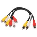 New 3 RCA Male To 6 RCA Female Plug Splitter TV DVD Video Adapter AV Cable. 