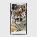 iPhone 12 Cover - SkinLee HQ Square Infinity Glass Case - Tiger Snow Growling - SKINLEE-427-1-1006-469. 