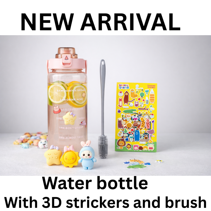 2000L%20Water%20Bottle%20with%20Straw,Brush,3D%20+%202D%20Strickers%20Transparent%20Portable%20Travel%20water%20bottles%20for%20Fitness,BPA-Free%20Hydration%20Bottle%20with%20Time%20Markers,%20Large%20Capacity%20Leakproof%20Water%20bottle%20-%20Image%203