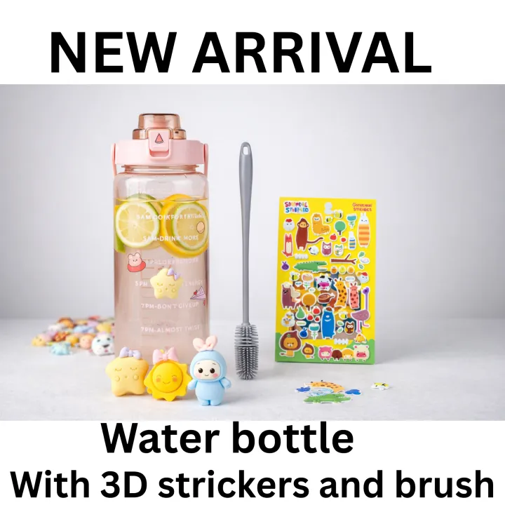 2000L%20Water%20Bottle%20with%20Straw,Brush,3D%20+%202D%20Strickers%20Transparent%20Portable%20Travel%20water%20bottles%20for%20Fitness,BPA-Free%20Hydration%20Bottle%20with%20Time%20Markers,%20Large%20Capacity%20Leakproof%20Water%20bottle%20-%20Image%203
