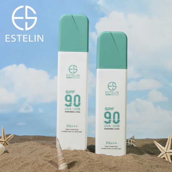 Estelin Super Moisturizing Invisible Finish (No White Cast)  Sunscreen Lotion SPF90/ UVA / UVB -PA+++ 120g- ES-0174