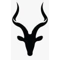 Lucky Garnet -2 x 1.5 Feet-Animal goat, markhor , face style self adhesive Wall sticker Decal Vinyl for  boys, school, class, room, car, Office, Bedroom, Home Interior, Pet, Decor Decoration Lovers- Black color. 