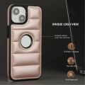 HOCE Puffer Down Jacket Logo HolePhone Case For iPhone 15 14 13 12 11 Pro Max X XS XR 7 8 Plus 15 Plus 13 Mini Cases Soft Faux Leather Cover. 