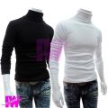 Pack Of 2 Men Boys Premium Nice High Neck Full Sleeve Stretchable Ribbed Cotton & Lycra T-Shirt Tops Sweatshirt Winter Warm Black White Free Size Every Fitter InnerWear. 