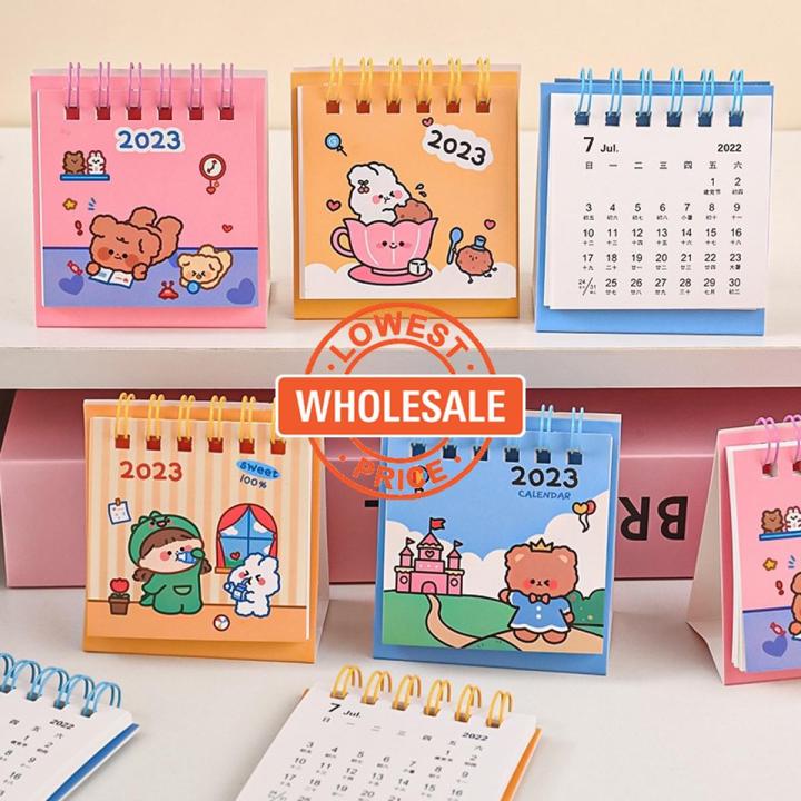 [ Wholesale Prices ] Rabbit Bear Pattern Desk Calendars Mini Writable ...